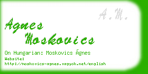 agnes moskovics business card